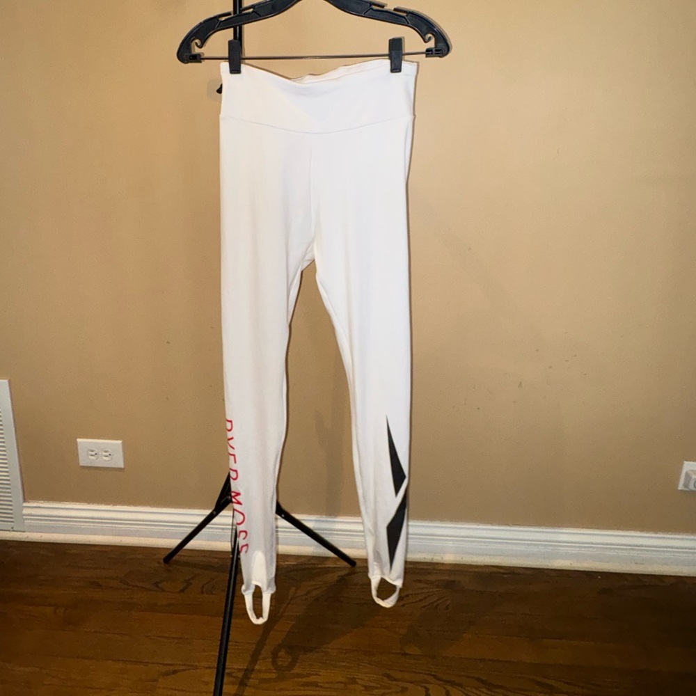 Pyer Moss White Athletic Leggings with Black Accents